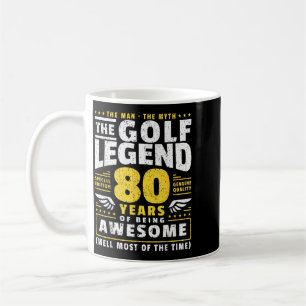 Caneca De Café Jogador de Golfe de 80 Anos de Idade no Aniversári
