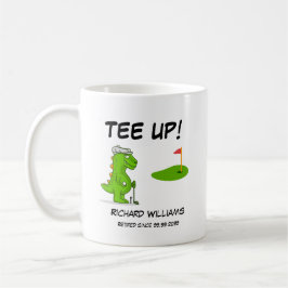 Caneca De Café Jogador De Golfe Reformado, Jogador De Dinossauro 