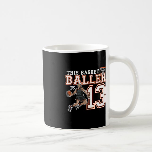 Caneca De Café Jogador de Hoops de Festa de aniversário de Basque (Direita)