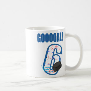Caneca De Café Jogador de Hóquei Gol Gooooal Eu tenho 6 Aniversár