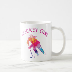 Caneca De Café Jogador de Hóquei Rosa, Colorida Colorida Colorid