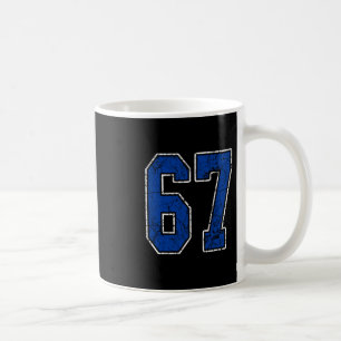 Caneca De Café Jogador de Jersey Número 67 Azul Real e Branco Uni