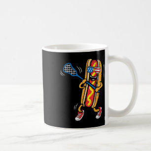Caneca De Café Jogador de Lacrosse de cachorro quente 4 de julho