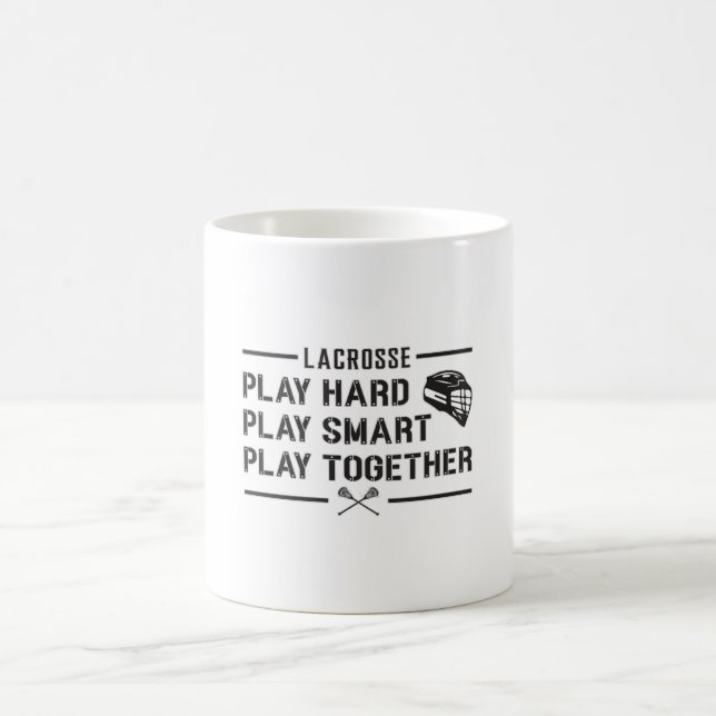 Caneca De Café Jogador de Lacrosse Jogar Duro Jogar Presente Inte (Centro)