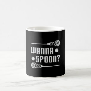 Caneca De Café Jogador de Lacrosse Lax Wanna Spoon Dobra Engraçad