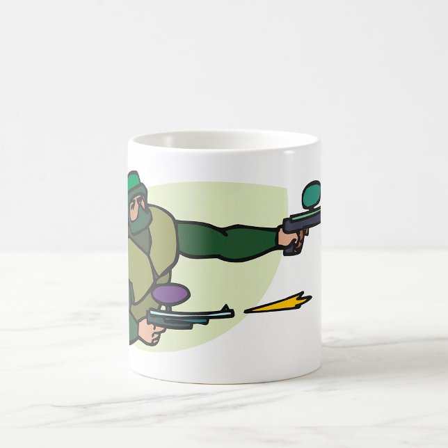 Caneca De Café Jogador de Paintball com Esportes de Ação com Marc (Criador carregado)