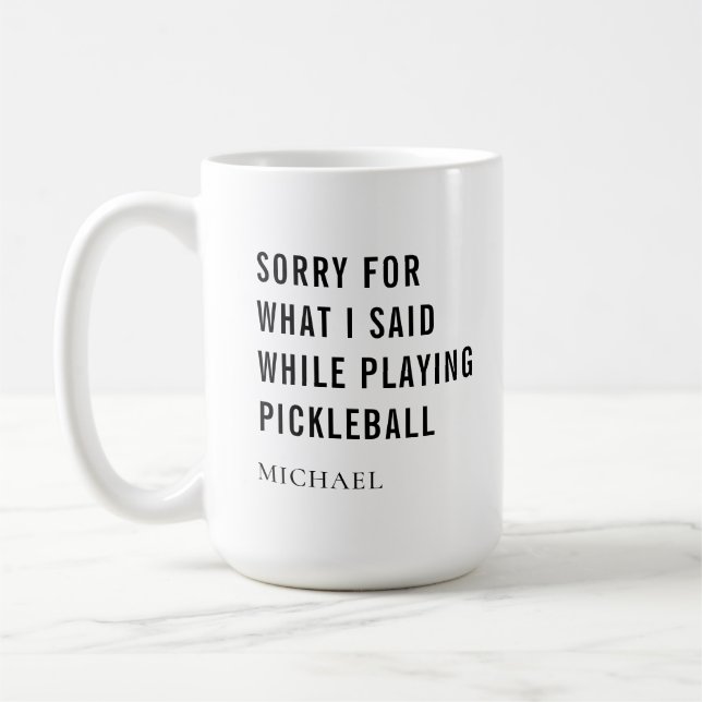 Caneca De Café Jogador De Pickleball Engraçado Esportes Dizendo P (Esquerda)