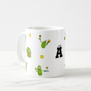 Caneca De Café Jogador de Pickleball Nome Personalizado Engraçado