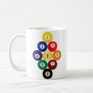 Caneca De Café Jogador de Sinuca Rack de 9 Bolas de Bilhar