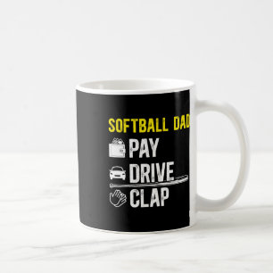 Caneca De Café Jogador de Softbol Pai Dirige Pagamento Pai Jogado