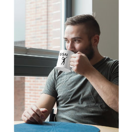 Caneca De Café Jogador de tênis dos EUA usando ponto como bola