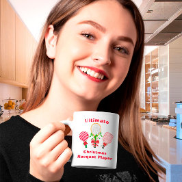 Caneca De Café Jogador de Tênis, Paddleball, Pickleball de Natal