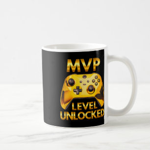 Caneca De Café Jogador de Video Game Nível MVP Desbloqueado Doura