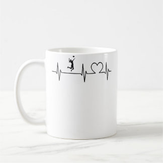 Caneca De Café Jogador de Volei Batimento Cardíaco Equipe de Vole
