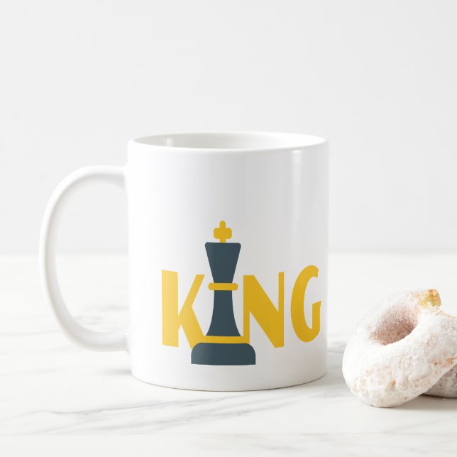 Caneca De Café Jogador de xadrez do Rei (Com Donut)