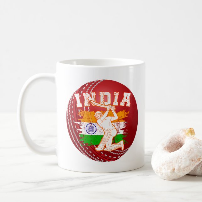 Caneca De Café Jogador do Cricket India (Com Donut)