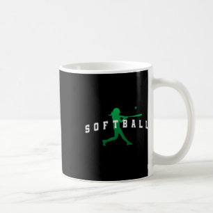 Caneca De Café Jogador do Time Verde de Softbol Varsity Texto