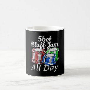 Caneca De Café Jogador Holdem Texas Jam no Quinto Dia todo