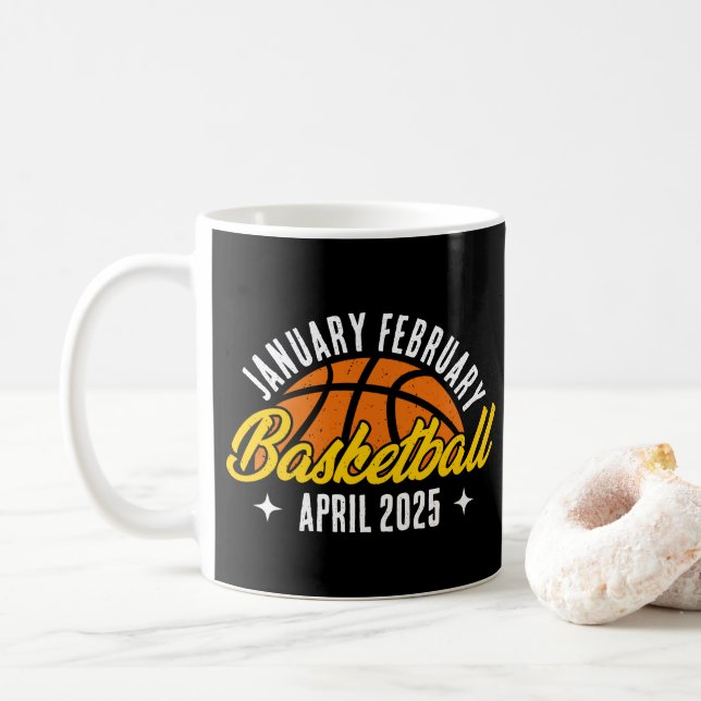 Caneca De Café Jogador Legal Moderno de Basquete Personalizado (Com Donut)
