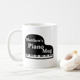 Caneca De Café Jogador Piano Personalizado Pianista