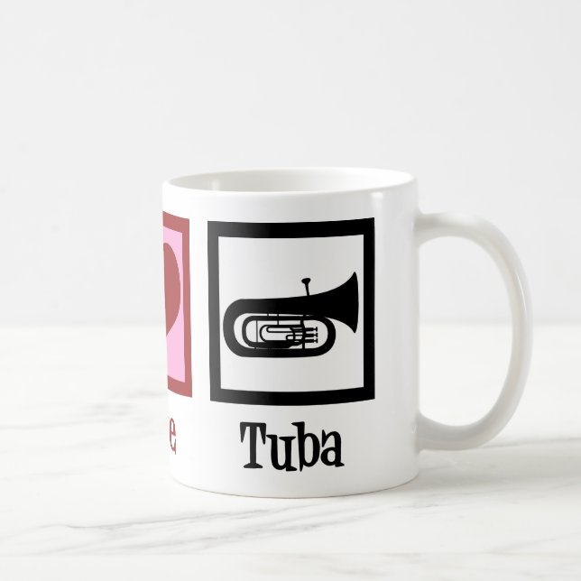Caneca De Café Jogador Tuba de Paz e Amor (Direita)
