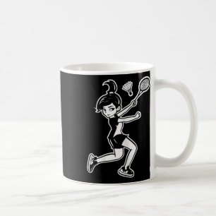 Caneca De Café Jogadora de Cartoon Badminton Mulher Shuttle