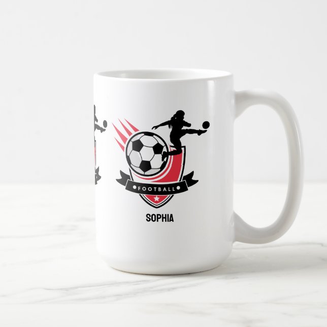 Caneca De Café Jogadora de futebol, Caixa de Favor da Futebol (Direita)