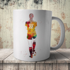 Caneca De Café Jogadora de Futebol Feminina