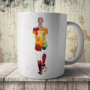 Caneca De Café Jogadora de Futebol Feminina