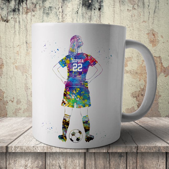 Caneca De Café Jogadora de Futebol Feminino  (Criador carregado)