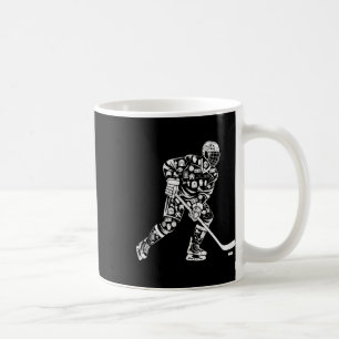 Caneca De Café Jogadora de hóquei no gelo em silhueta Mulher Mãe