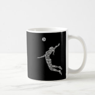 Caneca De Café Jogadora de Jovens Mulheres de Voleibol