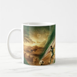 Caneca De Café Jogadores de Futebol da Argélia em Movimento Dinâm