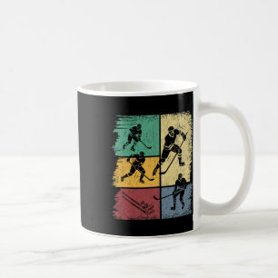 Caneca De Café Jogadores de Hóquei no Gelo Desenhados à Mão Retro