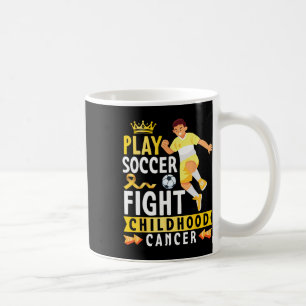Caneca De Café Jogar Futebol Contra o Câncer Infantil Fita Dourad