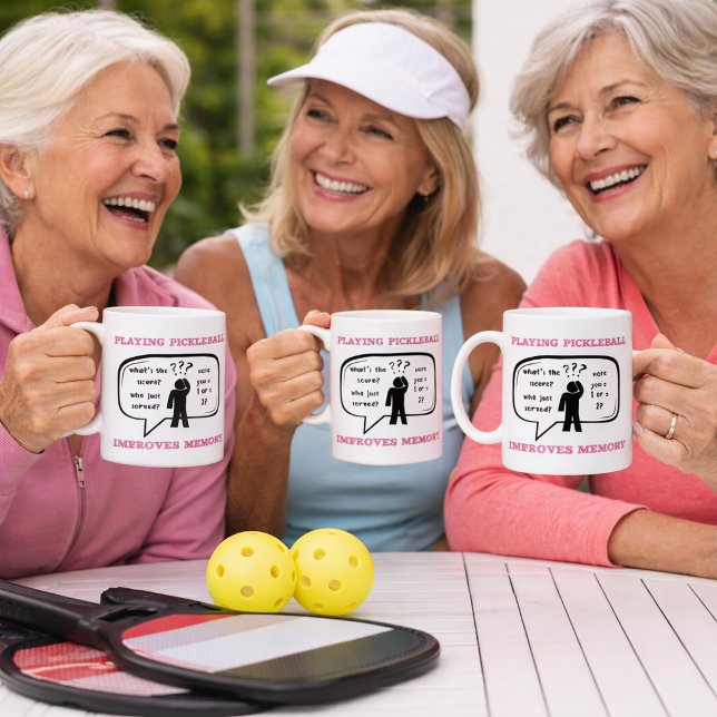 Caneca De Café Jogar Pickleball Melhora a Memória Divertido (Criador carregado)