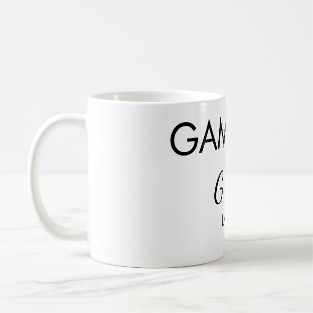 Caneca De Café Jogo ativado adicionar nome do casal lugar da fest (Esquerda)
