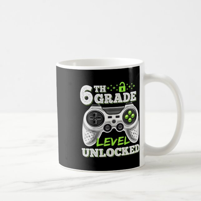 Caneca De Café Jogo De Vídeo Desbloqueado De Nível 6 (Direita)