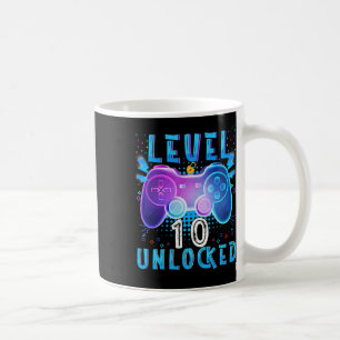 Caneca De Café Jogo de Vídeo Desbloqueado do Nível 10 10º Anivers