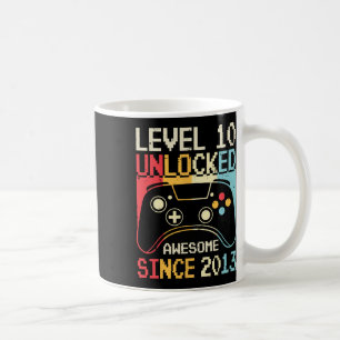 Caneca De Café Jogo de Vídeo Desbloqueado do Nível 10 10º Anivers