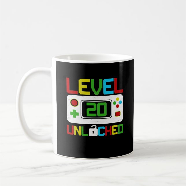 Caneca De Café Jogo de Vídeo Desbloqueado do Nível 20 10º Present (Esquerda)