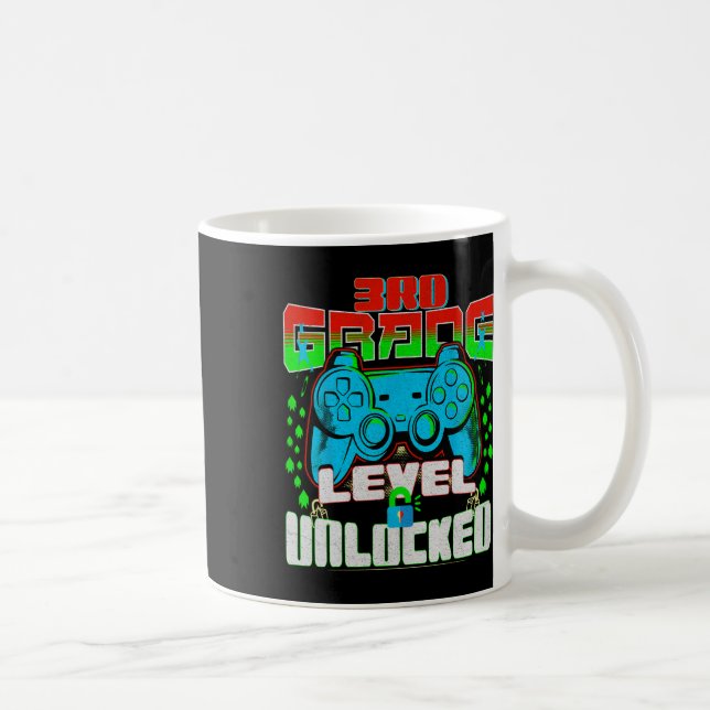 Caneca De Café Jogo De Vídeo Desbloqueado Do Nível 3º Voltou Para (Direita)