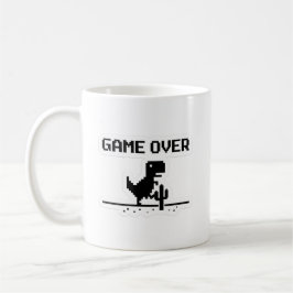Caneca De Café Jogo Divertido Game Over Pixel Dinossauro Sem Inte