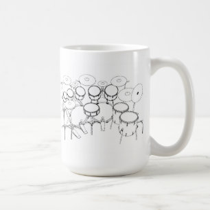 Caneca De Café Jogo do cilindro de 10 partes: Desenho preto &