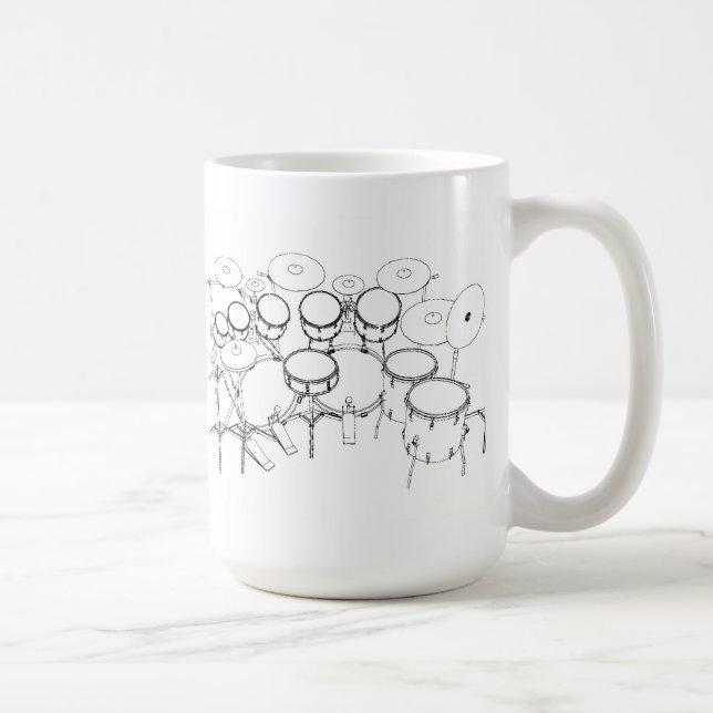 Caneca De Café Jogo do cilindro de 10 partes: Desenho preto & (Direita)