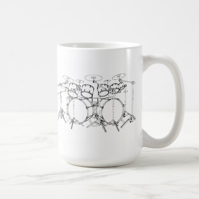 Caneca De Café Jogo do cilindro de 10 partes: Desenho preto & (Direita)