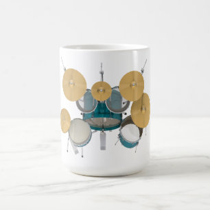 Caneca De Café Jogo do cilindro do Aqua/turquesa: