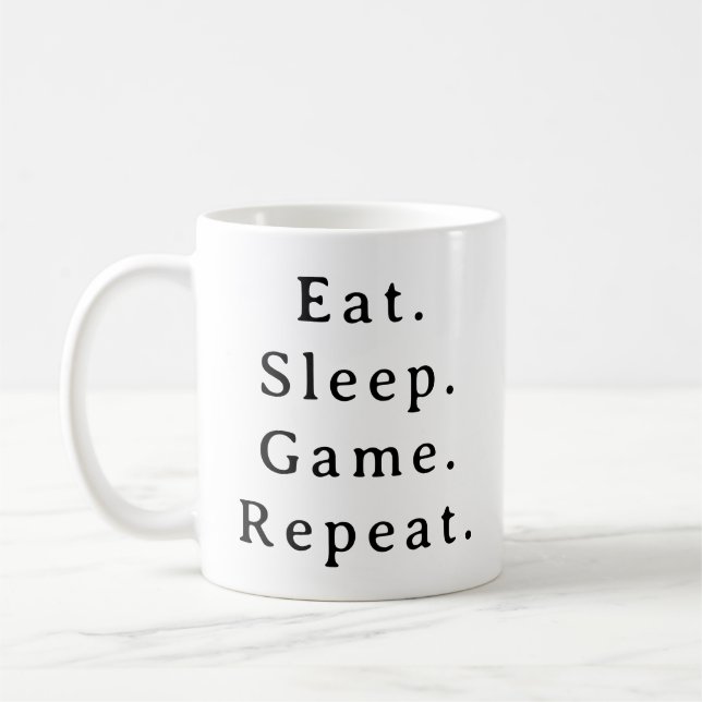 Caneca De Café Jogo Mug - Coma Repetição do Jogo Sleep (Esquerda)