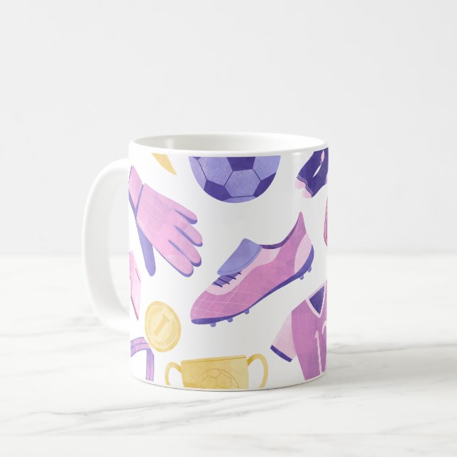 Caneca De Café Jogo roxo rosa futebol (Frente Esquerda)