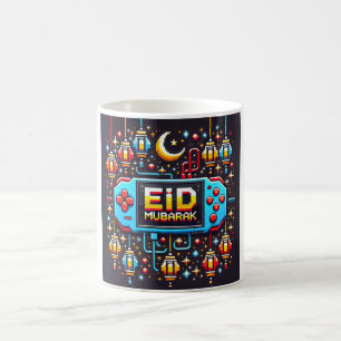 Caneca De Café Jogos do Pixel Art Eid Mubarak